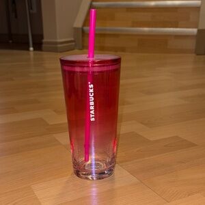Starbucks pink glass tumbler